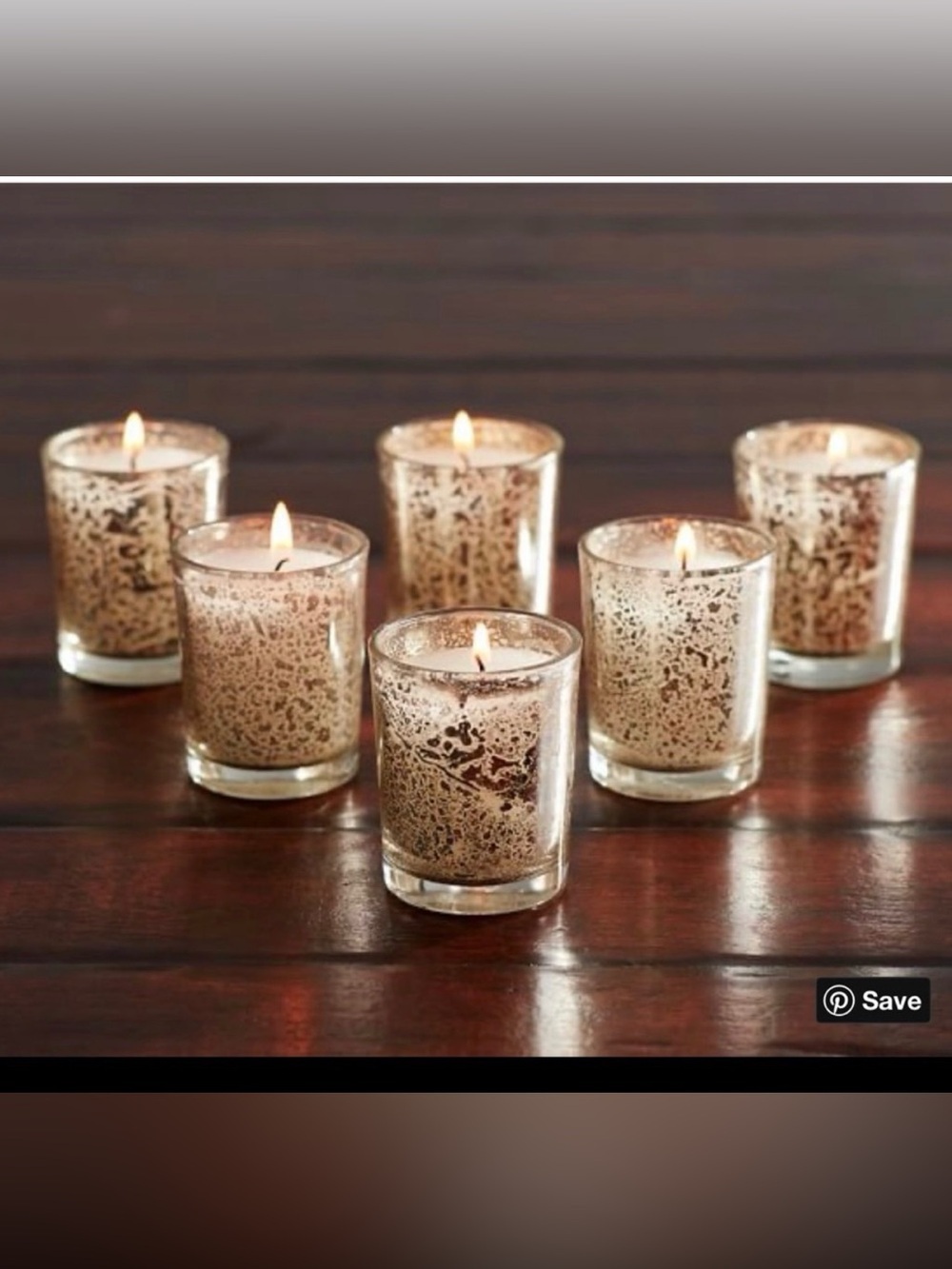Pottery barn mecury glass votive candle set